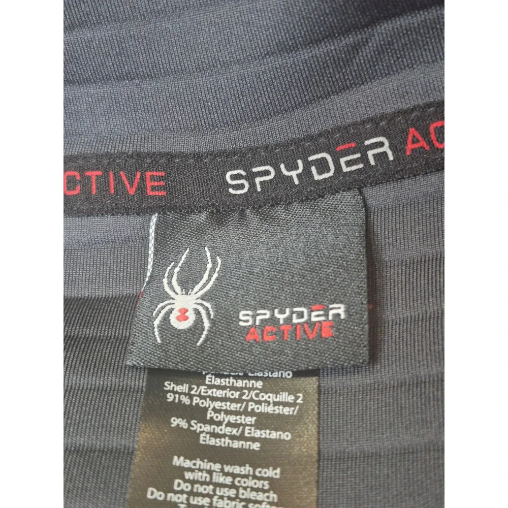 Spyder Active Mens Full‎ Zip Hoodie Gray Textured Hybrid Jacket SPM8003U Size L
